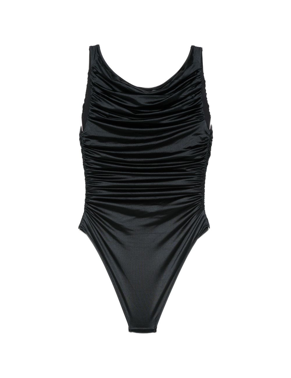 Costume da bagno con scollo arricciato in nero Venuja - donna 