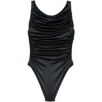 Costume da bagno con scollo arricciato in nero Venuja - donna 