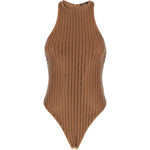 Costume da bagno con decorazione in marrone Venuja - donna 
