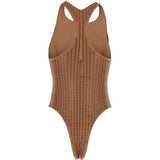 Costume da bagno con decorazione in marrone Venuja - donna 