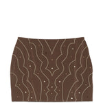 Minigonna con cristalli in marrone Venuja - donna 