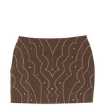 Minigonna con cristalli in marrone Venuja - donna 