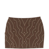 Minigonna con cristalli in marrone Venuja - donna 