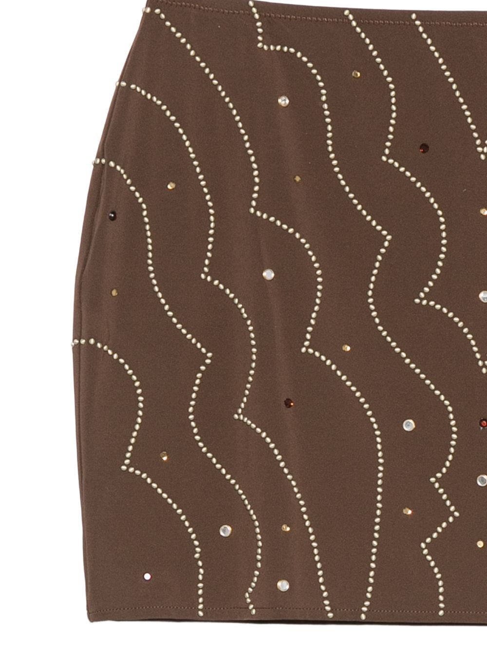 Minigonna con cristalli in marrone Venuja - donna 