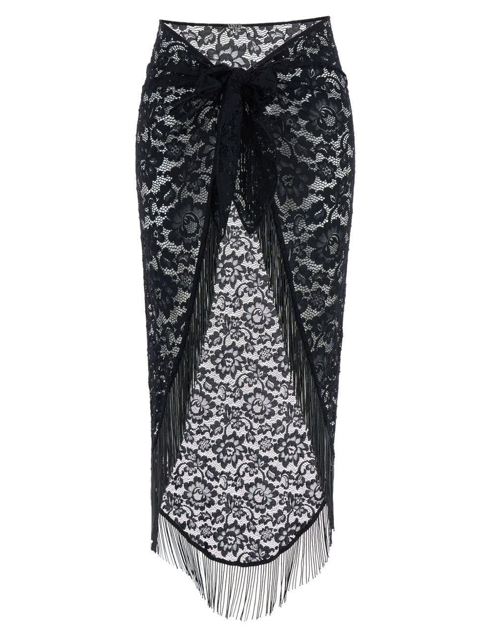 Gonna con frange in nero Venuja - donna 