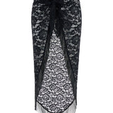 Gonna con frange in nero Venuja - donna 