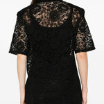 Camicia in pizzo floreale in nero Venuja - donna 