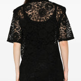 Camicia in pizzo floreale in nero Venuja - donna 