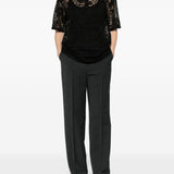 Camicia in pizzo floreale in nero Venuja - donna 