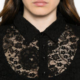 Camicia in pizzo floreale in nero Venuja - donna 