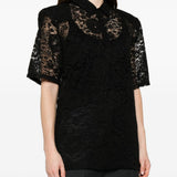 Camicia in pizzo floreale in nero Venuja - donna 