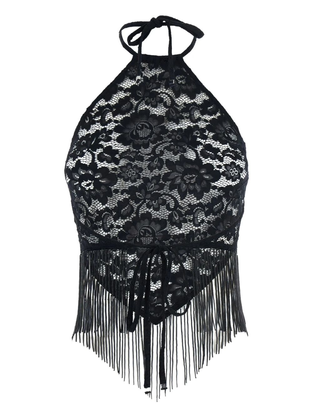 Top in pizzo a fiori in nero Venuja - donna 