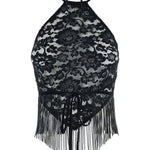 Top in pizzo a fiori in nero Venuja - donna 