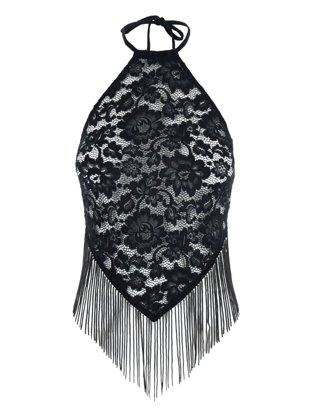 Top in pizzo a fiori in nero Venuja - donna 