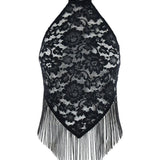 Top in pizzo a fiori in nero Venuja - donna 