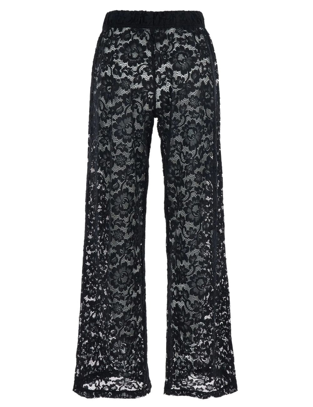 Pantaloni con inserti in pizzo in nero Venuja - donna 