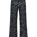 Pantaloni con inserti in pizzo in nero Venuja - donna 