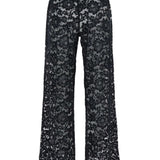 Pantaloni con inserti in pizzo in nero Venuja - donna 