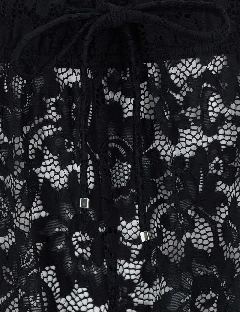 Pantaloni con inserti in pizzo in nero Venuja - donna 