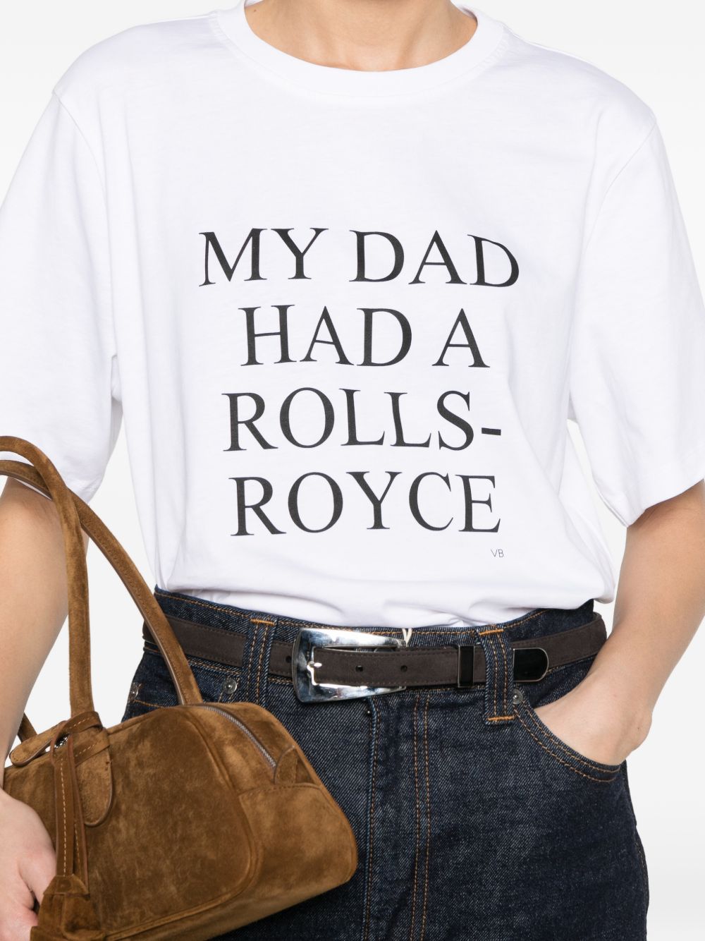 T-shirt my dad had a rolls-royce in bianco Victoria Beckham - donna 