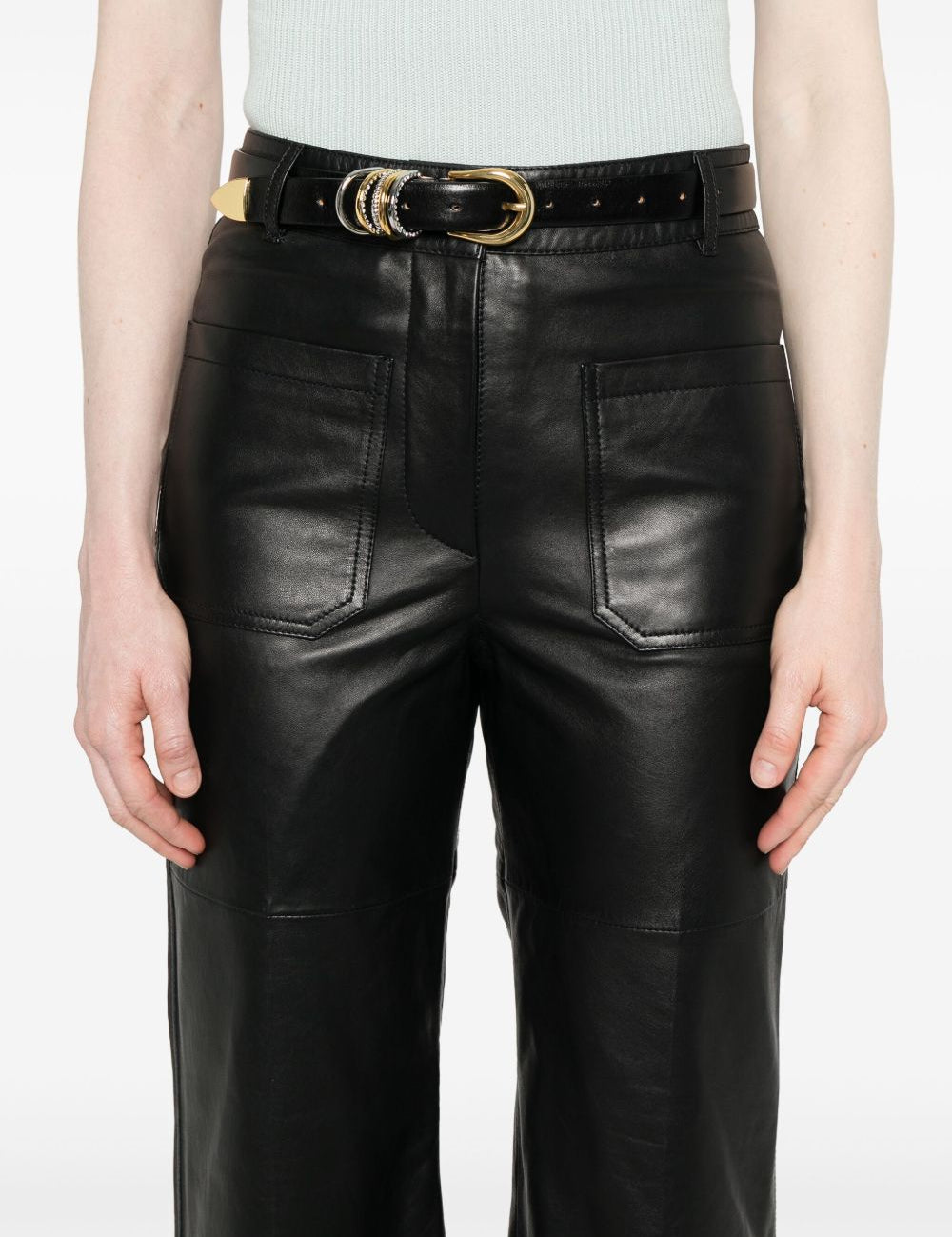 Pantaloni in pelle in nero Victoria beckham - donna 
