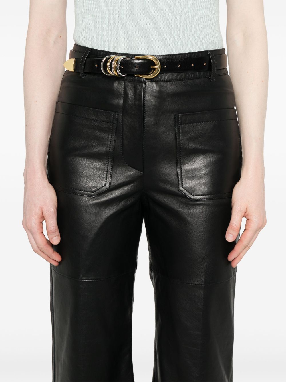 Pantaloni in pelle in nero Victoria beckham - donna 