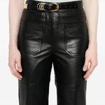 Pantaloni in pelle in nero Victoria beckham - donna 