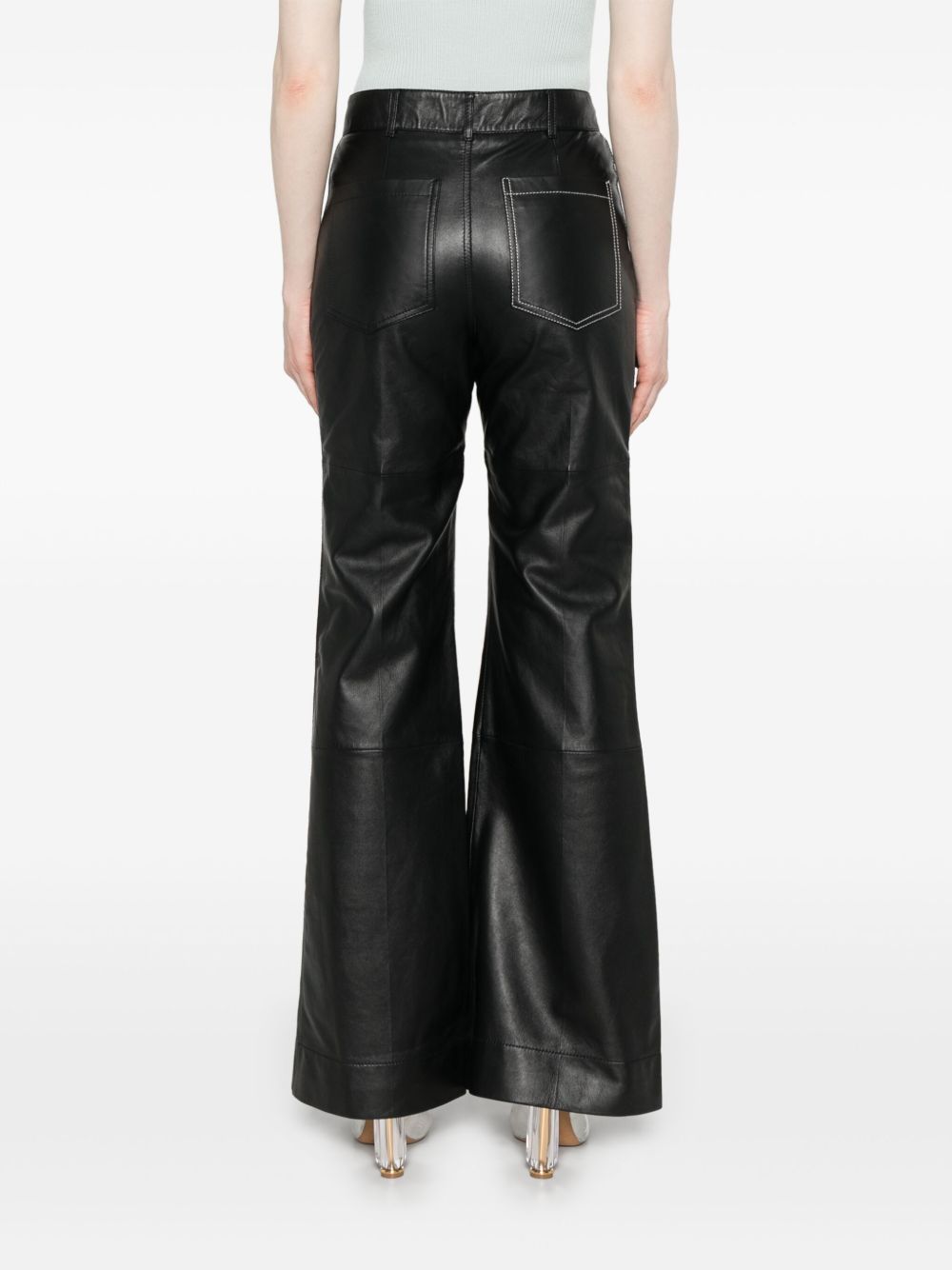 Pantaloni in pelle in nero Victoria beckham - donna 