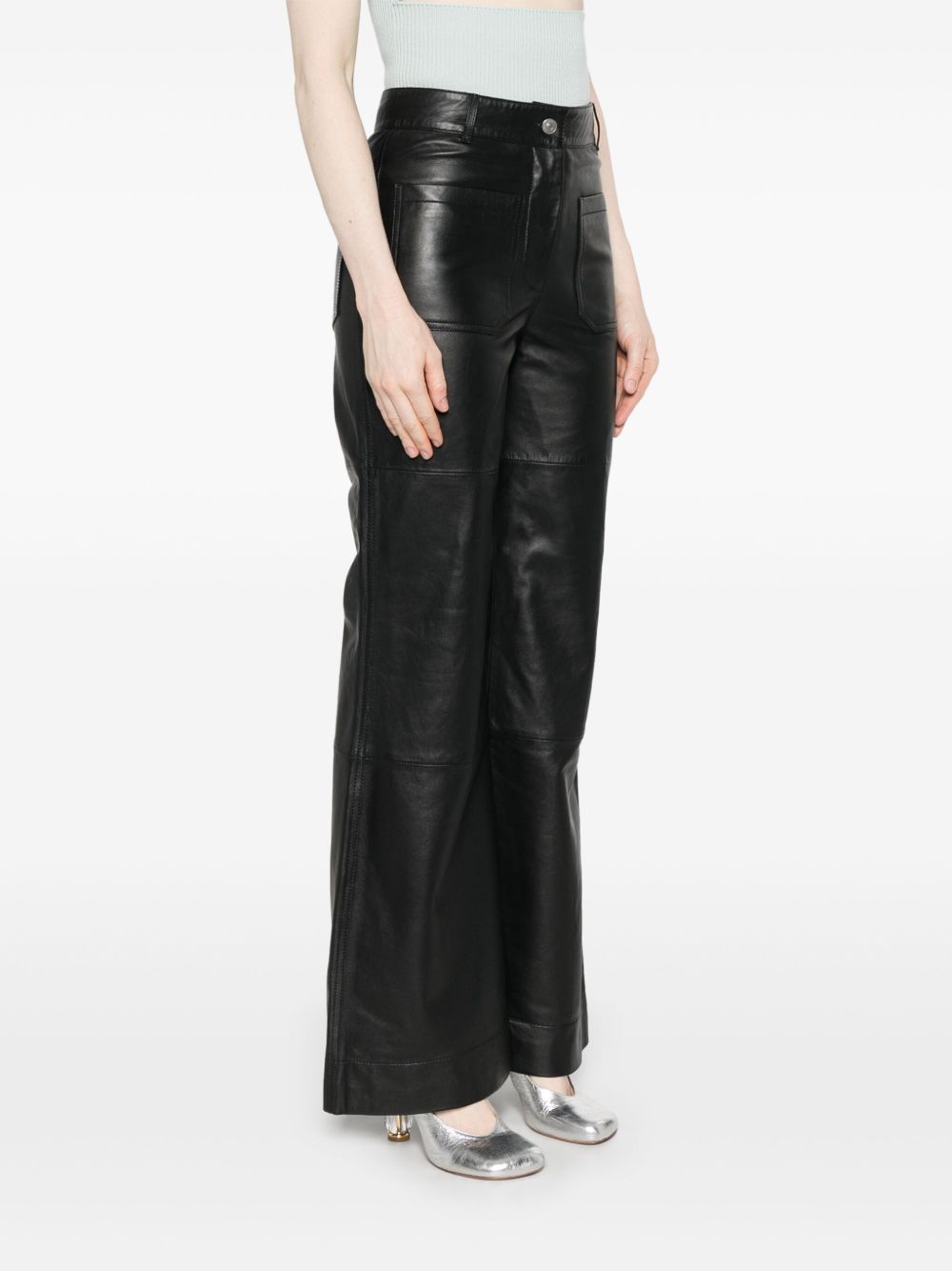 Pantaloni in pelle in nero Victoria beckham - donna 