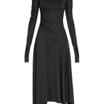 Abito midi asimmetrico in nero Victoria Beckham - donna 