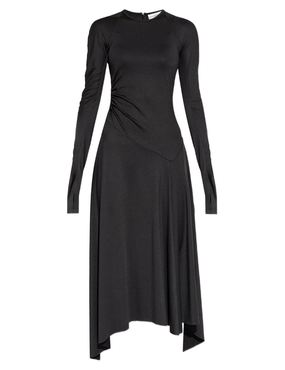 Abito midi asimmetrico in nero Victoria Beckham - donna 