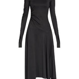 Abito midi asimmetrico in nero Victoria Beckham - donna 