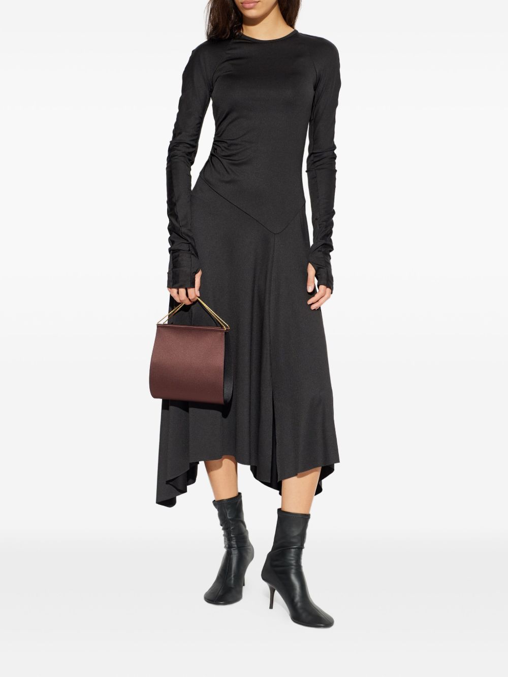 Abito midi asimmetrico in nero Victoria Beckham - donna 