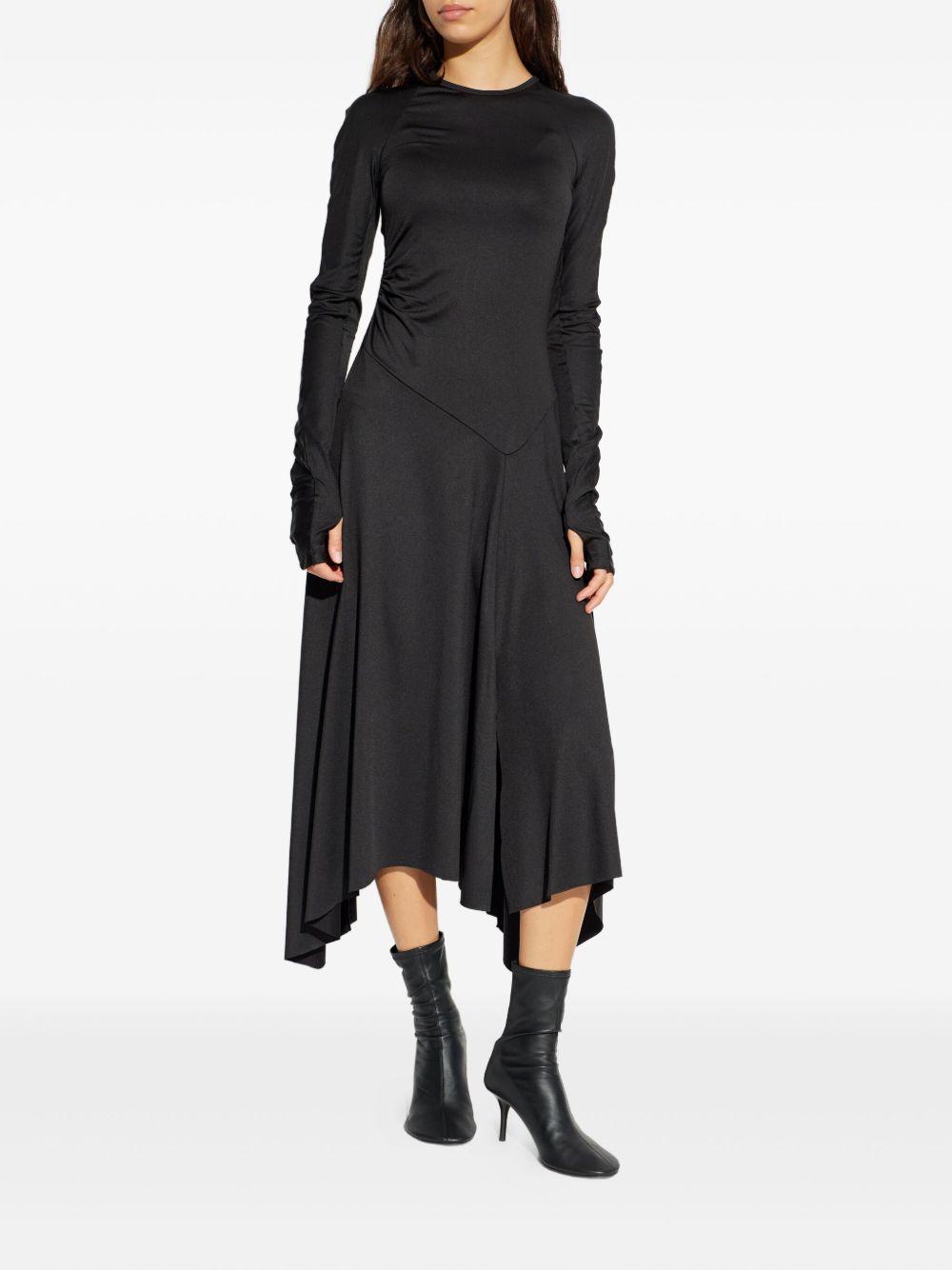 Abito midi asimmetrico in nero Victoria Beckham - donna 
