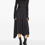 Abito midi asimmetrico in nero Victoria Beckham - donna 