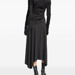 Abito midi asimmetrico in nero Victoria Beckham - donna 