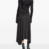 Abito midi asimmetrico in nero Victoria Beckham - donna 