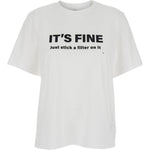 T-shirt con stampa in bianco Victoria beckham - donna 