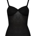 Canotta a coste in nero Victoria beckham - donna 