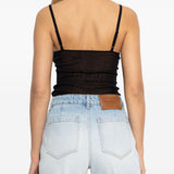 Canotta a coste in nero Victoria beckham - donna 