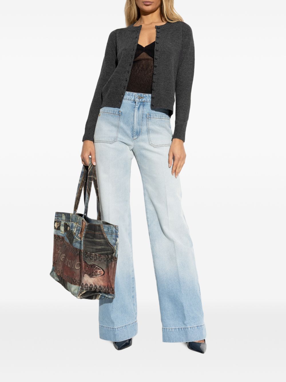 Canotta a coste in nero Victoria beckham - donna 