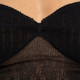 Canotta a coste in nero Victoria beckham - donna 
