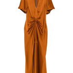 Abito con arricciatura in bronzo Victoria Beckham - donna 