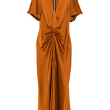 Abito con arricciatura in bronzo Victoria Beckham - donna 