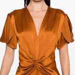 Abito con arricciatura in bronzo Victoria Beckham - donna 