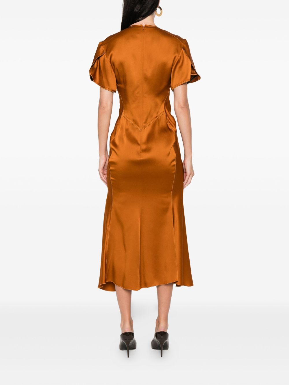 Abito con arricciatura in bronzo Victoria Beckham - donna 