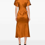 Abito con arricciatura in bronzo Victoria Beckham - donna 