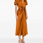 Abito con arricciatura in bronzo Victoria Beckham - donna 
