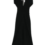 Abito midi Edith con scollo a V in nero Victoria Beckham - donna 