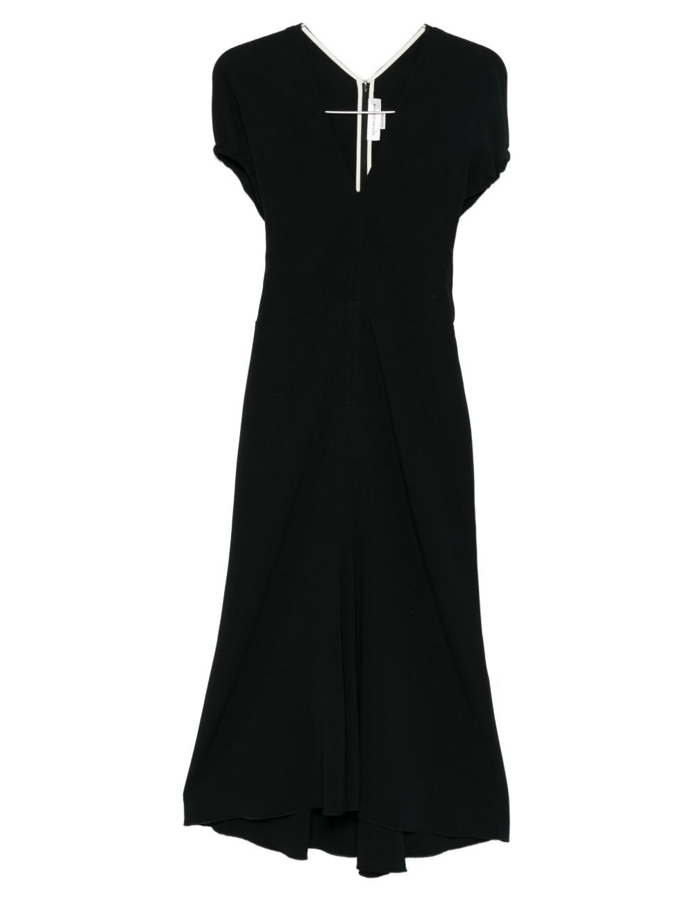 Abito midi Edith con scollo a V in nero Victoria Beckham - donna 